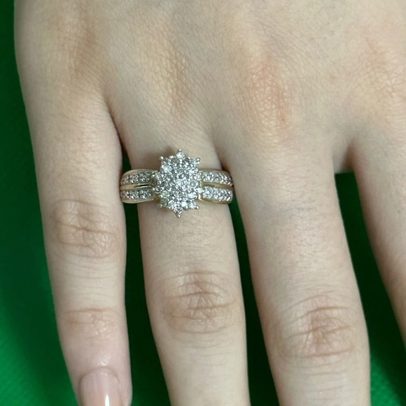 Diamonds real 10k real solid gold ring - Picture 4 of 12